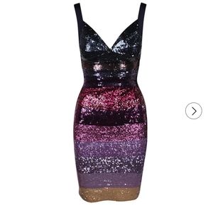 Herve Leger Sequin Bandage Dress